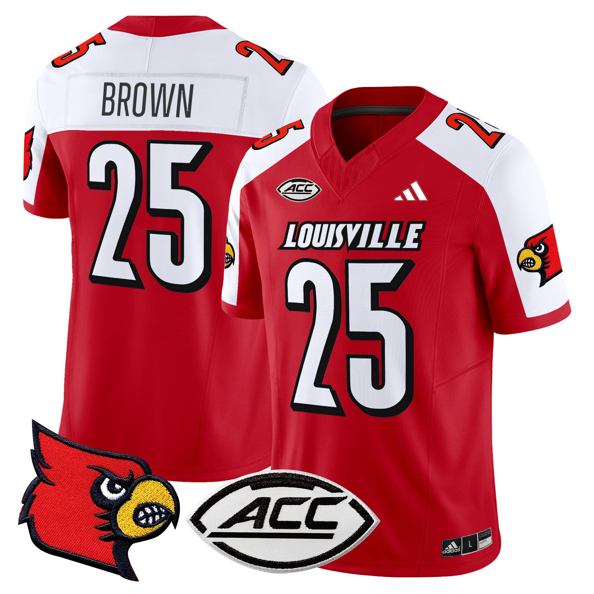 Men Louisville Cardinals #25 Brown Red 2024 Vapor Limited NCAA Jersey